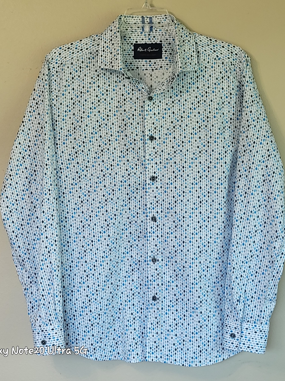 Robert Graham Modern Americana 2XL NWOT Luxury Shirt Blue Diamond Tailored Fit
